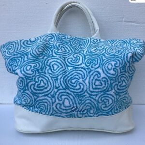 Blue & White Pratesi Terry Beach Bag Tote